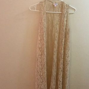 LLR lace joy vest dark cream color